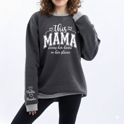 This Gigi Were Her Heart On Her Sleeve, Personalized Grandma and Grandkids Name