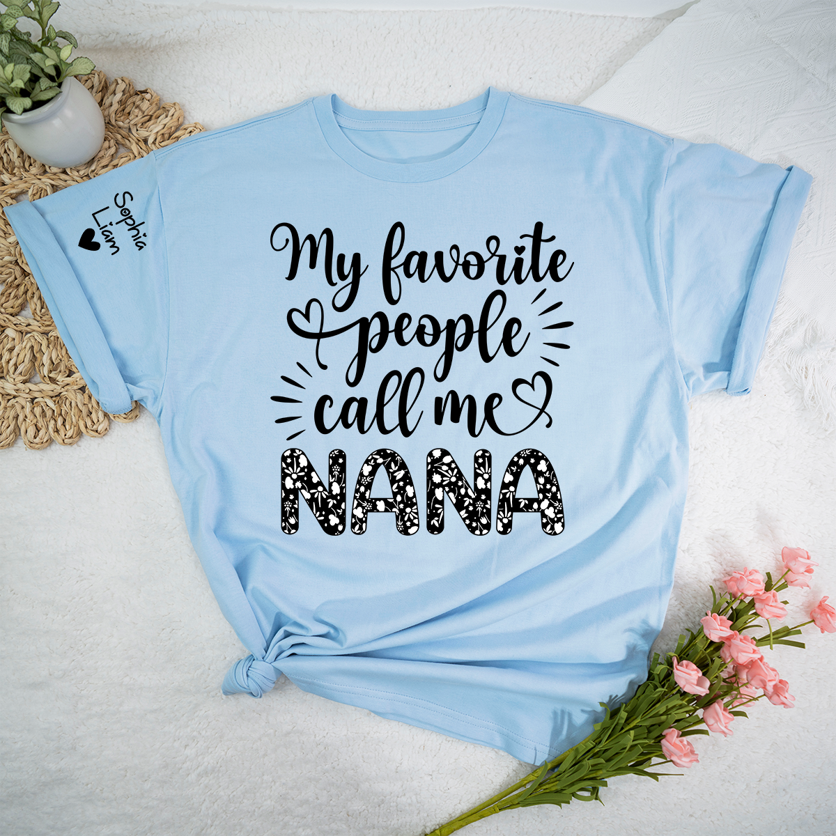 My Favorite People Call Me Nana Shirt, Cute Floral Nana T-Shirt for Grandma, Family Gift Idea