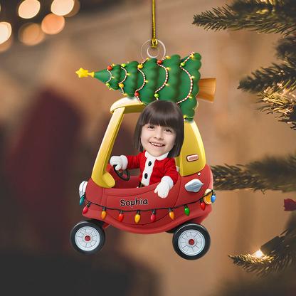 Custom Kid Face Ornament 2025 – Personalized Christmas Car Ornament with Name & Photo, Cute Gift for Kids Ornament