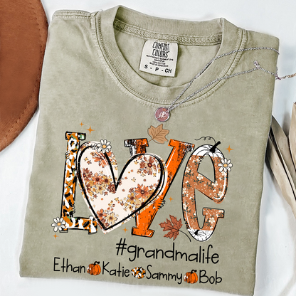 Comfort Colors® Custom Love Fall, Personalized Halloween for Grandma And Grandkids