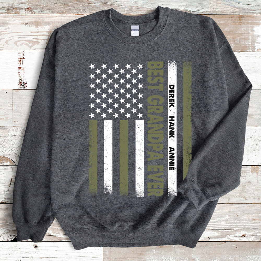 Best Grandpa ever American flag Sweatshirt