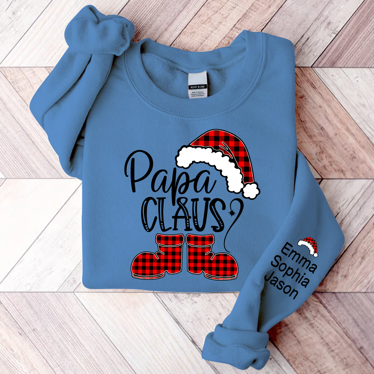 Personalized Papa Claus, Custom Papa With Kids, Grandpa Gift TH Sweatshirt