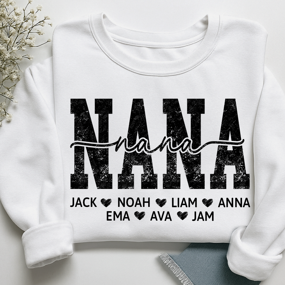 Personalized Nana 2025 Sweatshirt, Custom Gift For Grandma And Kids