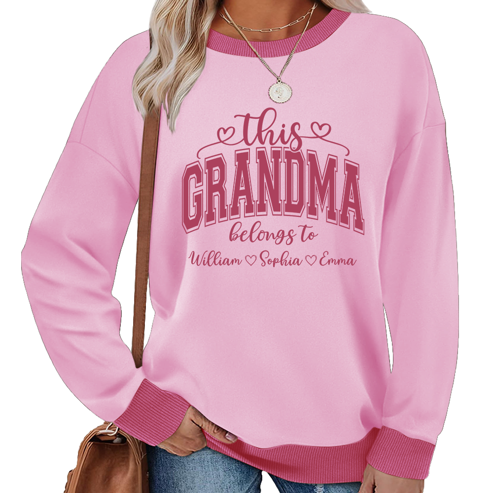 Custom Grandma Sweatshirt – Exclusive Two-Tone Design with Personalized Grandkids’ Names
