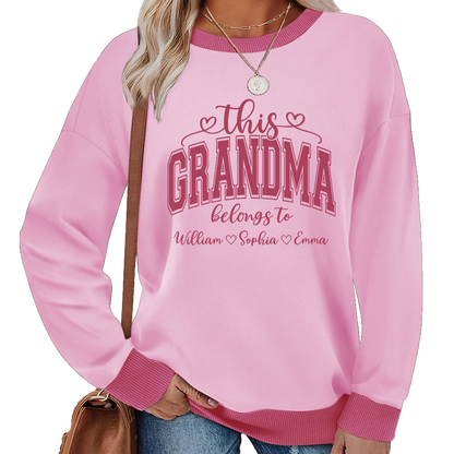 Custom Grandma Sweatshirt – Exclusive Two-Tone Design with Personalized Grandkids’ Names