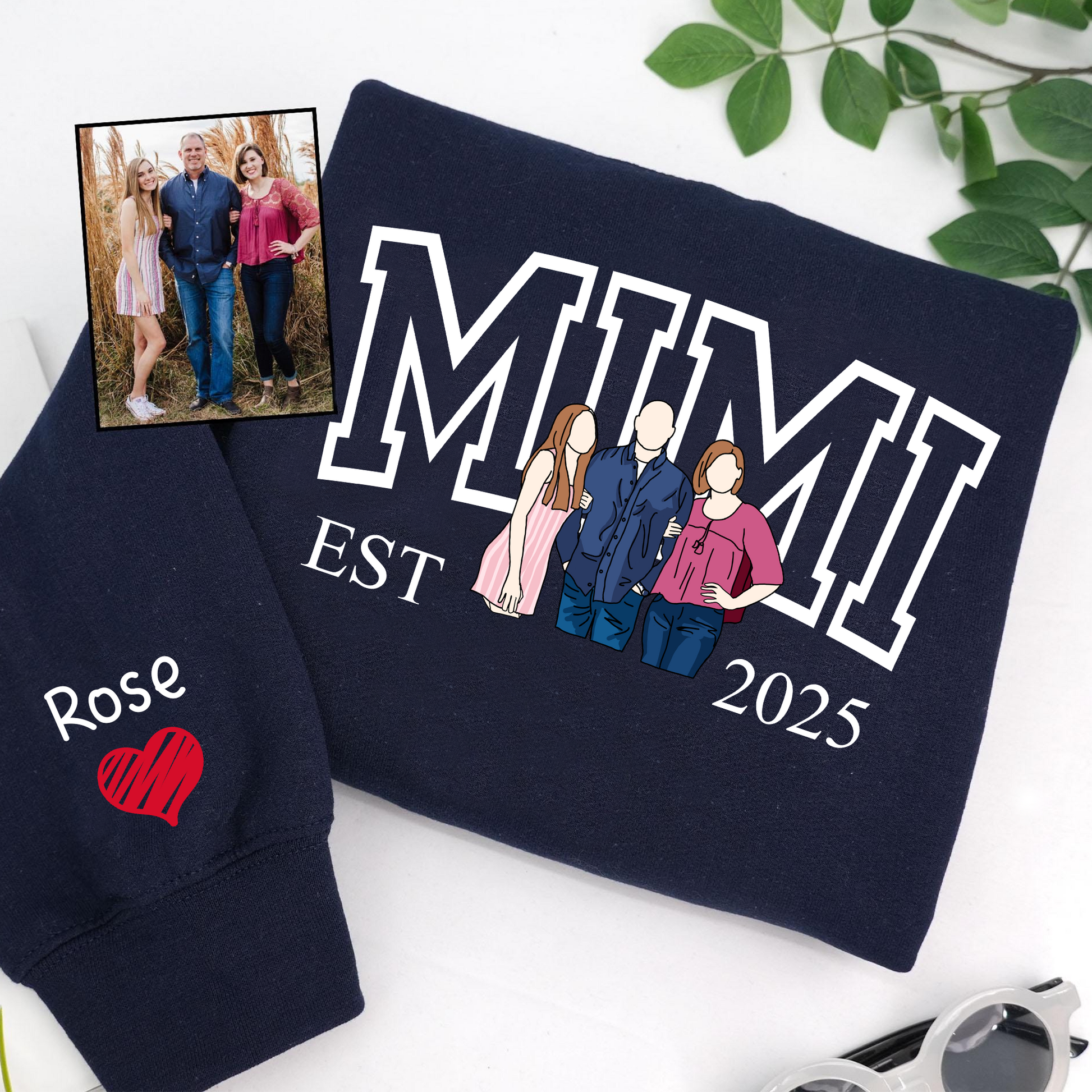 Custom Photo Portrait, Custom Nana And Kids For Family Gifts