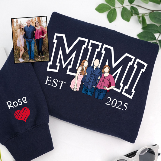 Custom Photo Portrait, Custom Nana And Kids For Family Gifts