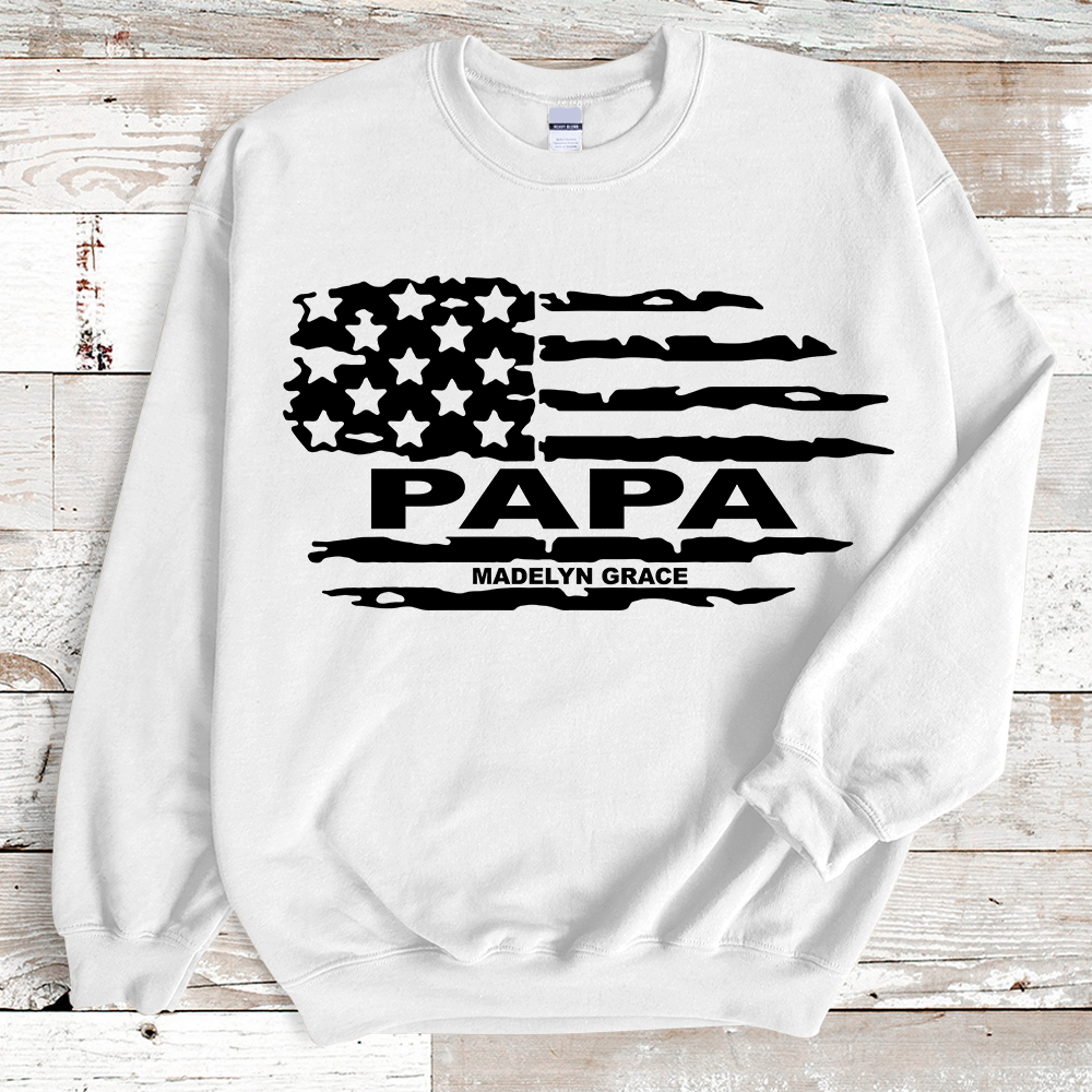 Custom Papa Flag And Kids Sweatshirt