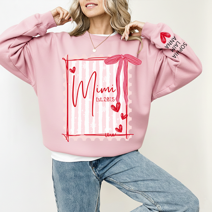 Custom Mimi Pullover, 6 7 Back Print with Grandkids’ Names
