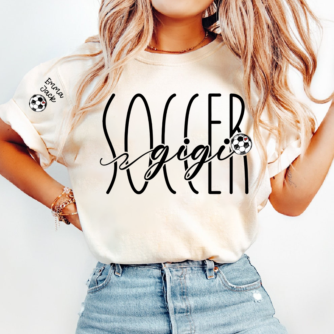 Custom Gigi Soccer Tee, Personalized Soccer Gigi Shirt with Custom kids Names