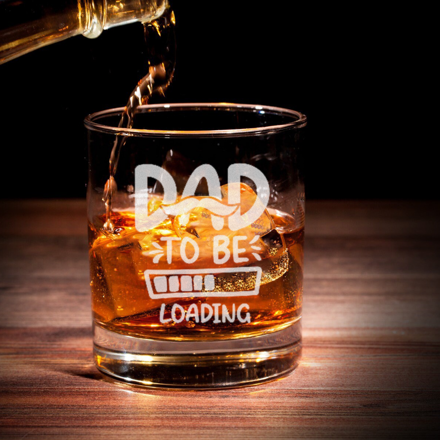 Dad To Be Loading - Daddy And Kids Whiskey Glass