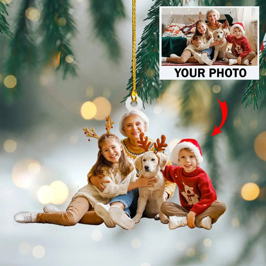 Personalized Your Photo Ornament, Custom Photo Mica Ornament, Christmas Gift For Family