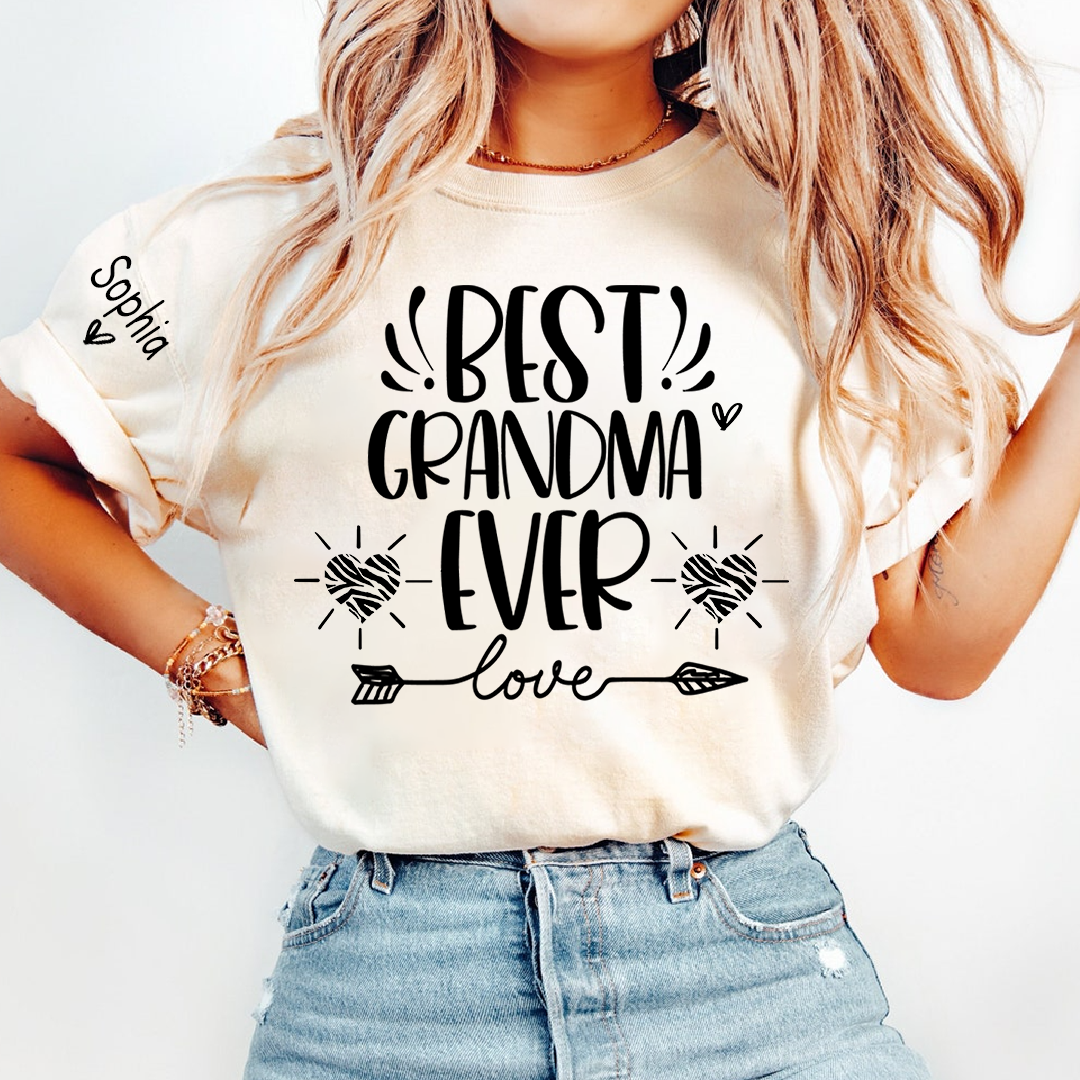 Personalized Best Grandma Ever, Custom T-Shirts For Grandma And Kids