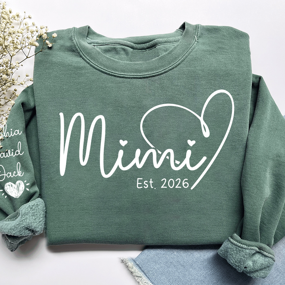Personalized Heart Grandma Sweatshirt For Grandchild, Custom Name
