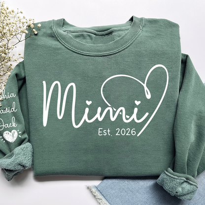 Personalized Heart Grandma Sweatshirt For Grandchild, Custom Name