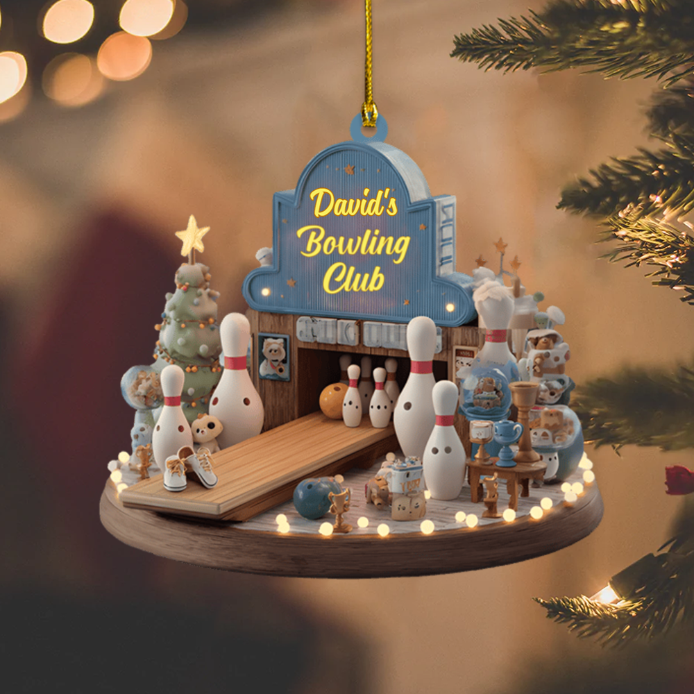 Personalized Bowling Ornament 2025 – Custom Name Bowling Club Christmas Ornament, Gift for Bowlers & Sports Fans Ornament