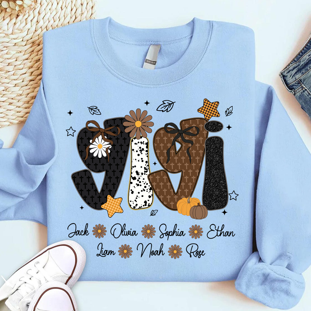 Personalized Grandma Grace, Prayer Sweatshirt, Custom Gigi Nickname with Baby Name