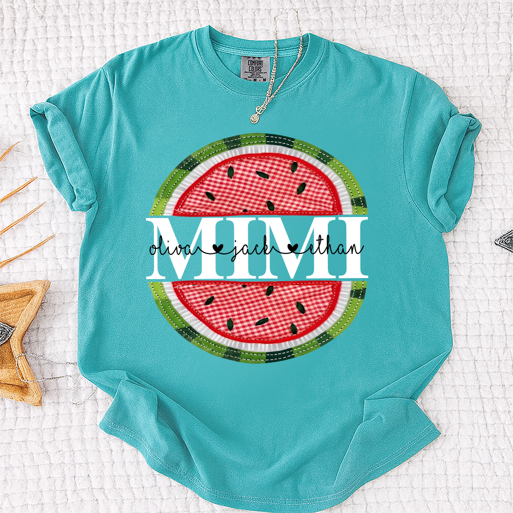Comfort Colors® Mimi Patchwork Watermelon, Custom Mimi Gift for Grandma, Family Love