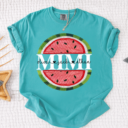 Comfort Colors® Mimi Patchwork Watermelon, Custom Mimi Gift for Grandma, Family Love