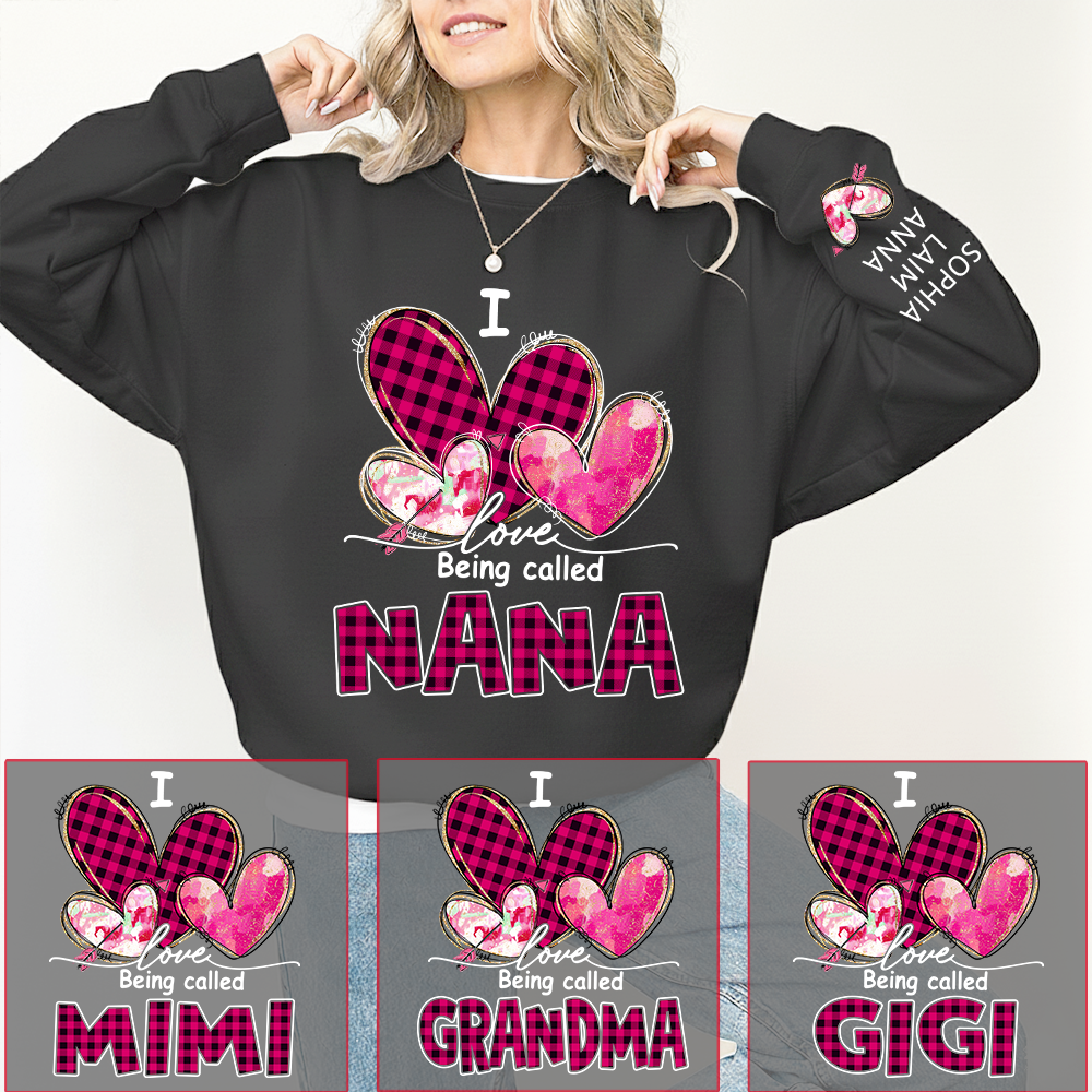 I Love Being Called Mimi Pink Tone Design, Grandma Sweatshirt Personalized with Kids Name