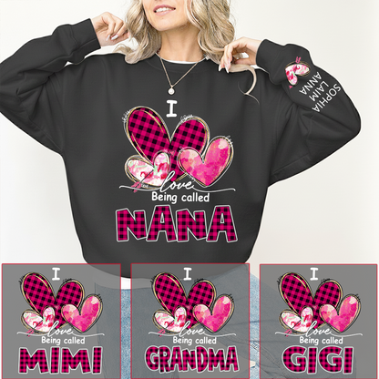 I Love Being Called Mimi Pink Tone Design, Grandma Sweatshirt Personalized with Kids Name