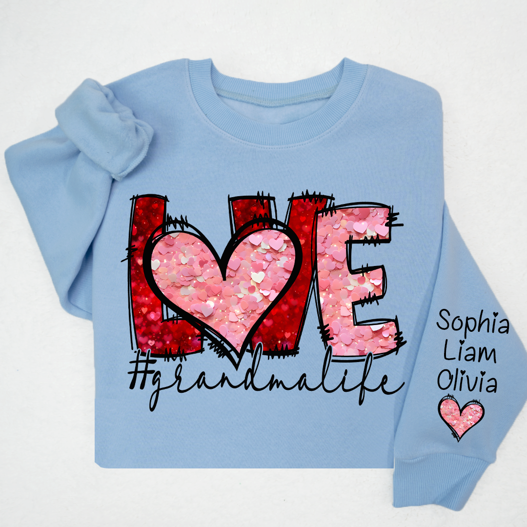 Valentine Watercolor Heart Gift For Grandma And Kids LTP01