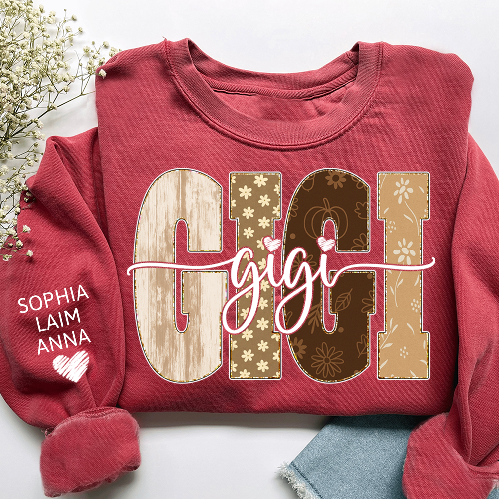 Autumn Floral Bible Sweatshirt with Flowers, Custom Nicknames for Grandma and Kids