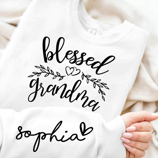 Custom Blessed Grandma Heart And Kids LTP01