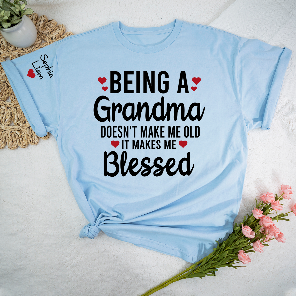 Being a Grandma Doesn't Make Me Old, It Makes Me Blessed T Shirt, Personalized Grandma Gift