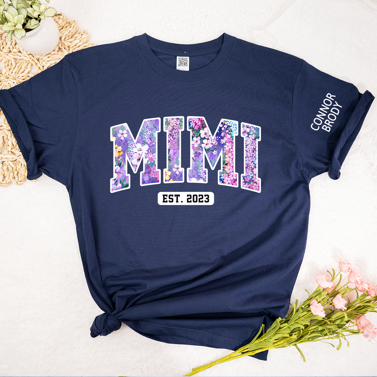 Mimi Floral 3 Shirt, Custom Mimi And Kids, Mother's Day Gift TH