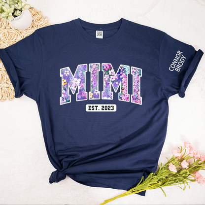 Mimi Floral 3 Shirt, Custom Mimi And Kids, Mother's Day Gift TH
