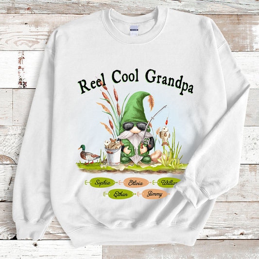 Grandpa Gnome Fishing And Kids Sweatshirt