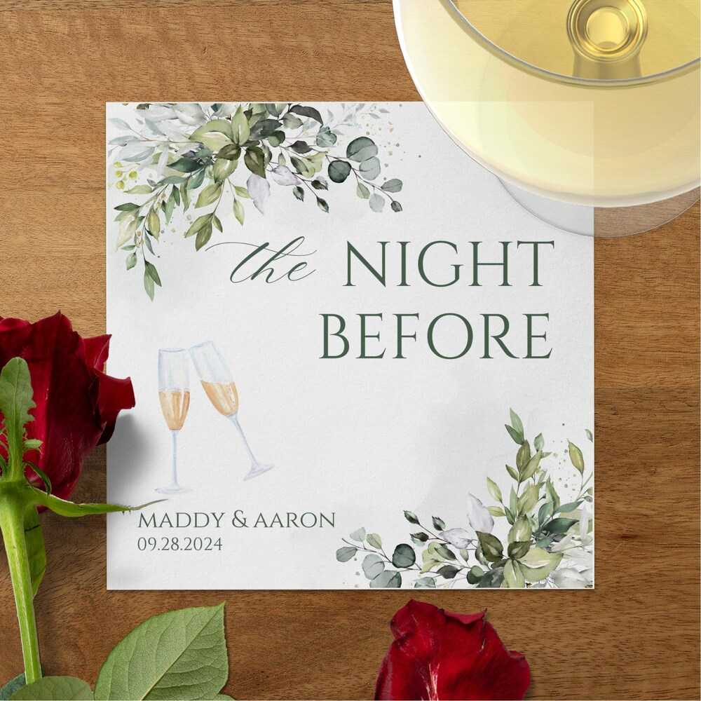 Personalized Wedding Napkins, Custom Rehearsal Dinner Napkins, Wedding Anniversary Engagement Printed Monogram Cocktail Beverage Luncheon