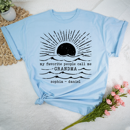 Personalized Grandma Beach Shirt, My Favorite People Call Me Grandma, Custom Grandkids Names Summer T Shirt, Grandma Gift