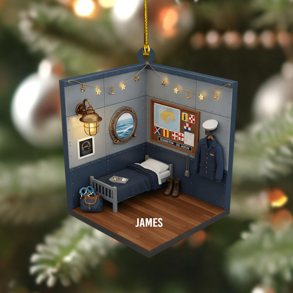 Personalized Sailor Ornament 2025 – Custom Nautical Bedroom Ornament, Navy Military Keepsake Gift for Sailors and Veterans Ornament