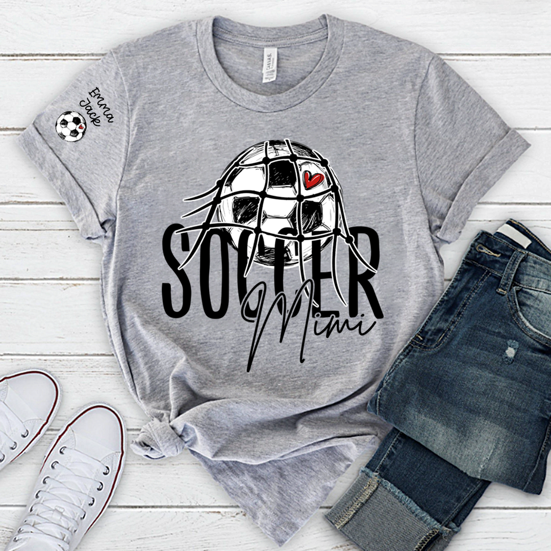 Personalized Soccer Mimi Shirt, Soccer Ball Family Names Tee