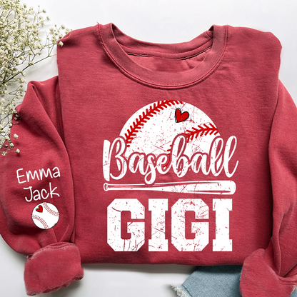 Custom Baseball Gigi Sweatshirt, Graphic Tee With Baseball And Heart Design for Gift Grandma And Kids