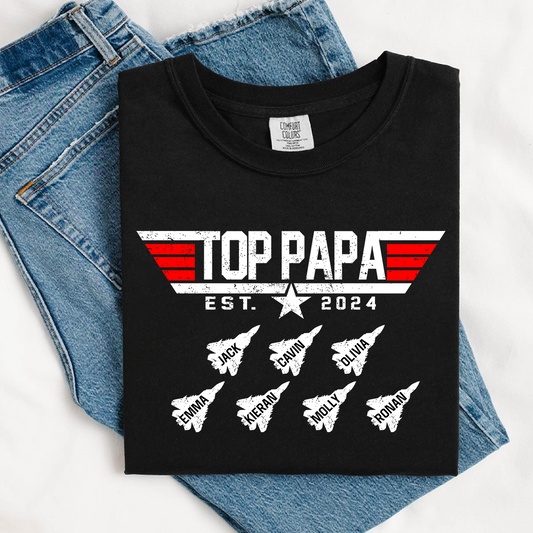 Comfort Colors® Custom Top Papa And Grandkids American 2026 T-Shirt