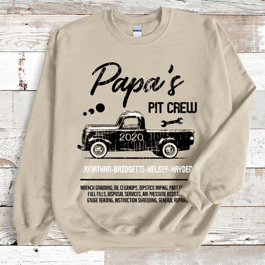 Papa Pit Crew And Kids Sweatshirt