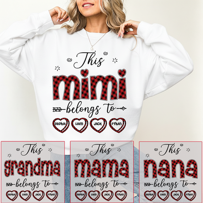 Design Caro Print Mimi Sweatshirt, This Mimi Belongs To Grandma And Kids