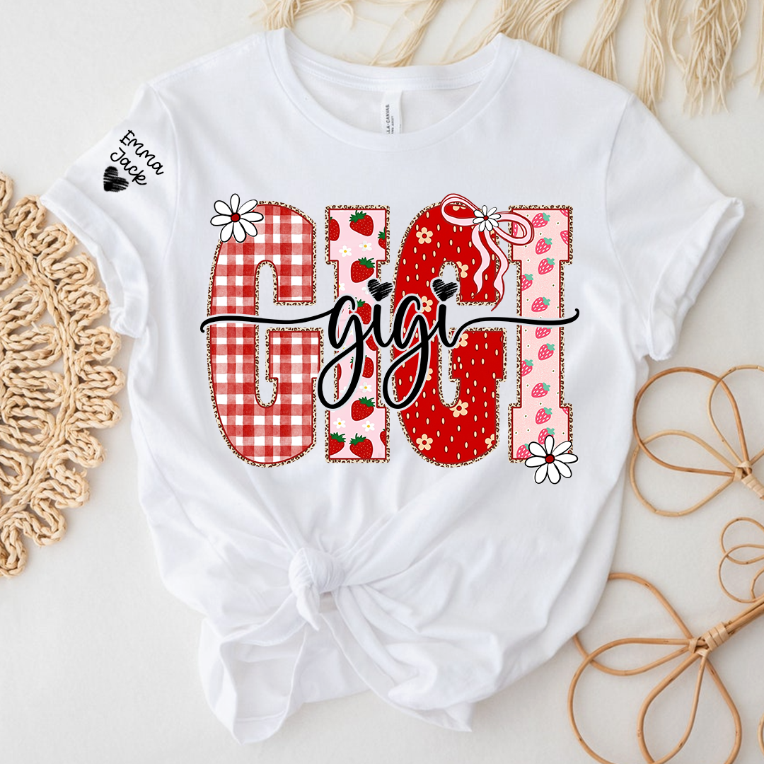 Custom Designed For Gigi With A Strawberry And Floral Pattern, A Unique Outfit Made Just For Grandma