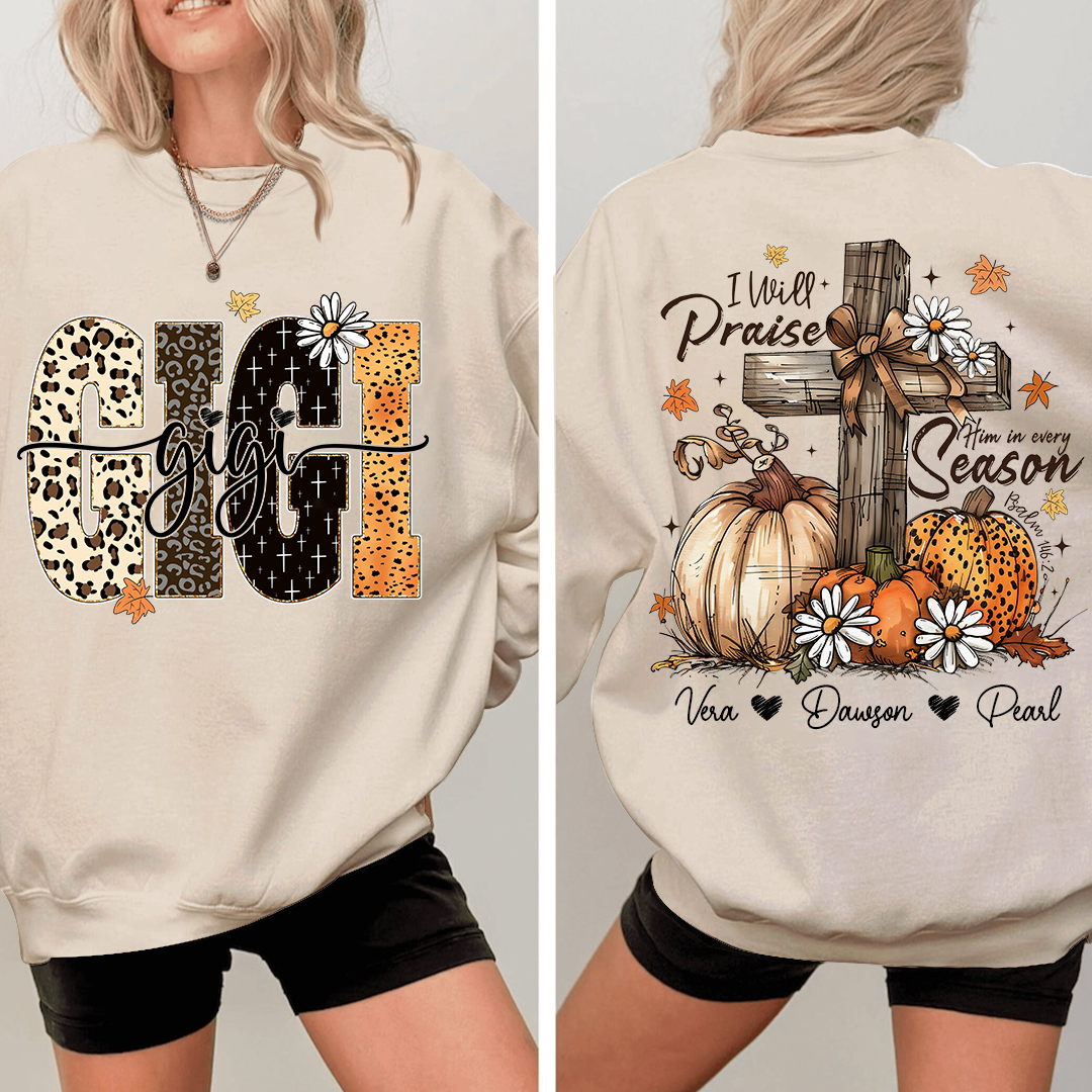 Floral Fall Shirt Design, Custom Gigi Gifts for Grandma and Kids