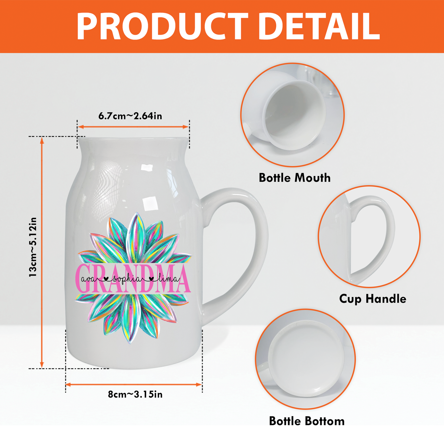 Grandma Flower CG733 Ceramic Flower Vase, Mother's Day Gifts