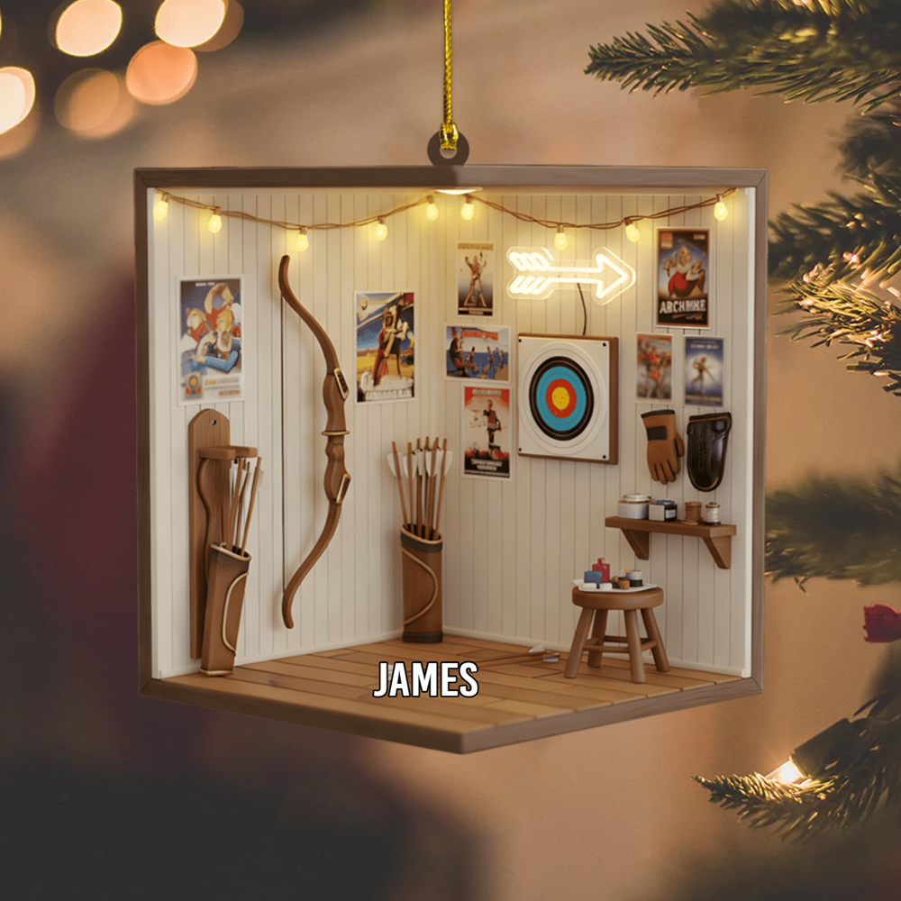 Personalized Archery Ornament 2025 – Custom Archery Room Christmas Ornament, Unique Gift for Archers & Bow Hunters Ornament