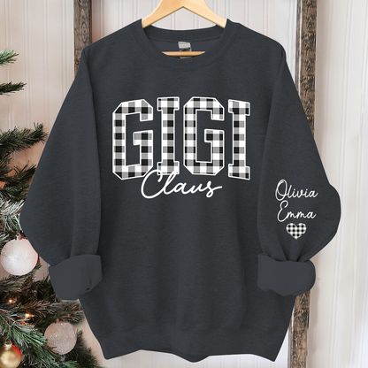 Custom Gigi Claus White Caro Christmas With Kids Sweatshirt
