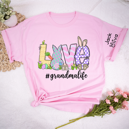 Personalized Love Grandma Life Bunny Easter T-Shirt