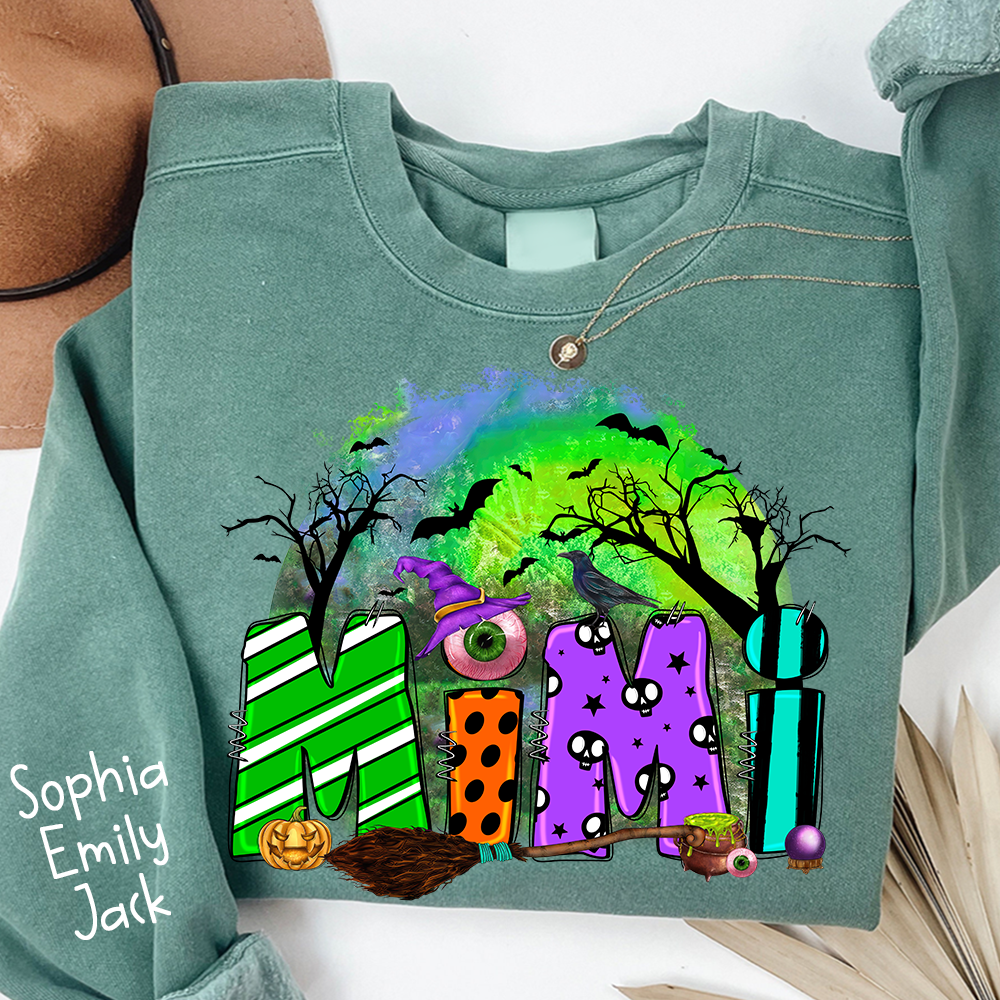 Personalized Halloween Grandma, Trick Or Treat , Custom Mimi And Kids Names