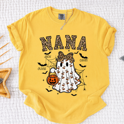 Comfort Colors® Custom Mimi Ghost Shirt, Halloween Outfit with Kids Names