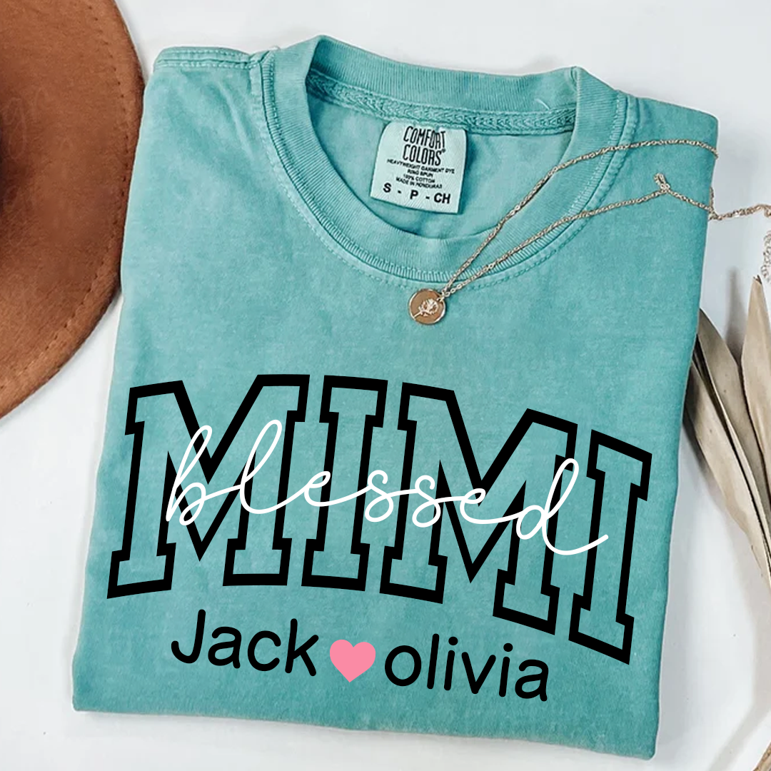Comfort Colors® Blessed Mimi Shirt, Custom Grandma With Grandkids, Gift for Grandma