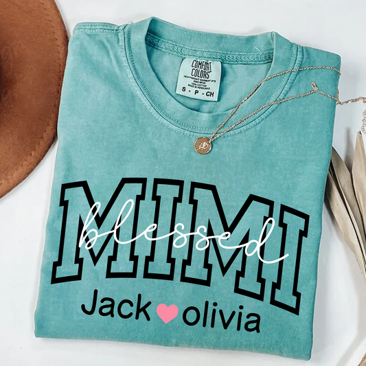 Comfort Colors® Blessed Mimi Shirt, Custom Grandma With Grandkids, Gift for Grandma